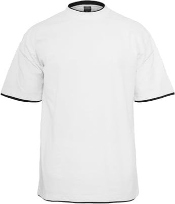 Urban Classics Men's Contrast Tall Tee T Shirt, Wht/Blk, XXL UK