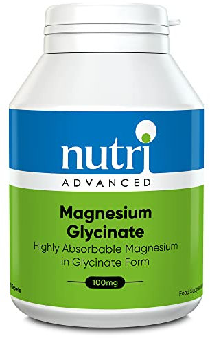 Nutri Advanced Magnesium Glycinate 100mg High Strength Supplement - Sleep Support - Easily Absorbable, Gentle on Digestion - 120 Tablets