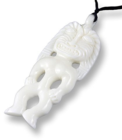 Island Piercings Handgefertigter Tiki Anhänger im Maori Design inkl. Band PB266