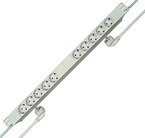 Kopp 933504017 PROFIversal 5+5-fach mit Schutzk.-Std., 2 getr. Stromkreise, 45 Grad gedr. Töpfen, 2,5 m mit Schutzk.-Winkelstecker, 250 VAC, 16 Amp