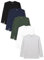 Lower East Men's LE133 Long-Sleeved Shirt, Black/Dark Green/Dark Blue/Light Grey Heather/White, M (Pack of 5)