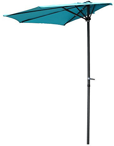 International Caravan Furniture Piece 9-Foot Half Round Wall Hugger Umbrella