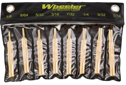 Wheeler Brass Punch Set - 8 Piece Gunsmithing Punch Set - Gold, 0.65 lbs