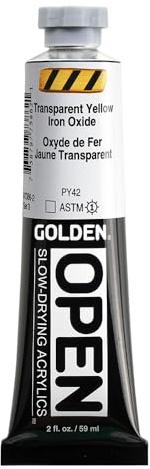 GOLDEN OPEN Slow-Drying Acrylics, Transparent Yellow Iron Oxide, 2 fl. oz.