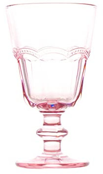 H&h set 4 calici in vetro flamingo rosa cl18