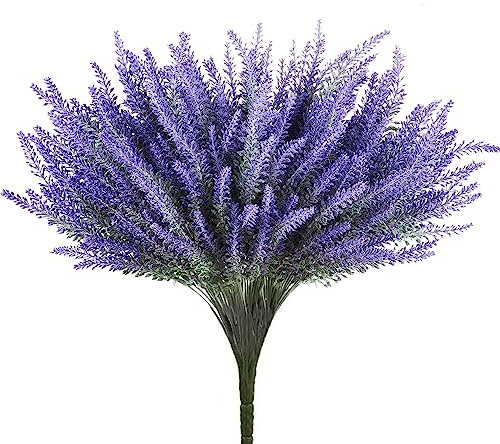 Butterfly Craze Künstlicher Lavendel 8-teiliges Bundle - Lebensechte künstliche Seidenpflanzen zum Basteln oder für die Heimdekoration - künstlichen/getrockneten Blumen wie lila Rosen Hochzeitssträuße