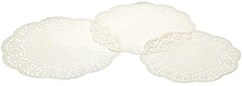 KitchenCraft SWEETLY DOES IT Papier Tortenspitzen - Rund - 3 Teilig - 1 x 20cm - 1 x 22cm und 1 x 25cm, Weiß
