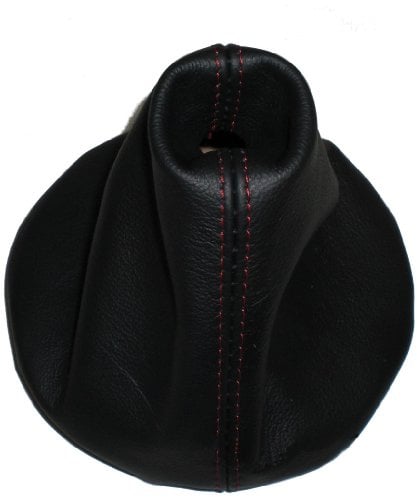 SCHALTSACK SCHALTMANSCHETTE Echt Leder -Naht Rot
