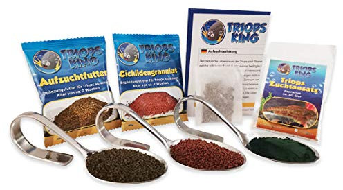 Triops Granarius Urzeitkrebse Starter Set Ultra mit ca. 50 Urzeitkrebs-Eiern / Zysten von Triops King aus Deutschland, Anleitung zur Zucht und Jungtier-Futter und viel Futter - Züchte deine eigenen Urzeitkrebse bei dir zu Hause im Aquarium