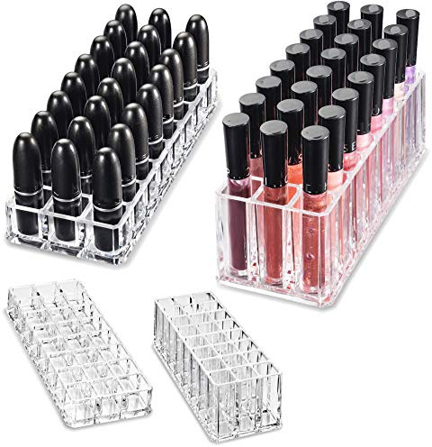 byAlegory Acrylic Lipstick & Acrylic Lip Gloss Organizer 48 Space Beauty Cosmetic Storage - Clear