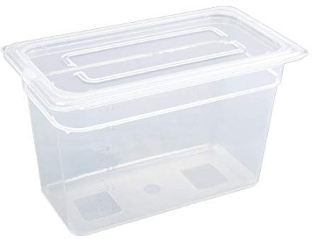 Vogue Polypropylene GN Container 1/3 with Lid - 200mm 6 9/10Ltr (Pack 4)