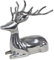 Deko Hirsch liegend Figur poliertes Aluminium 30x18x30 cm