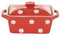 Isabelle Rose - IR5485 - Keramik Butterdose/Mini Backform - rot mit weißen Punkten/Polka dot