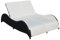 vidaXL Sonnenliege mit Auflage Doppelliege Gartenliege Relaxliege Gartenmöbel Liege Strandliege Freizeitliege Liegestuhl Poly Rattan Schwarz