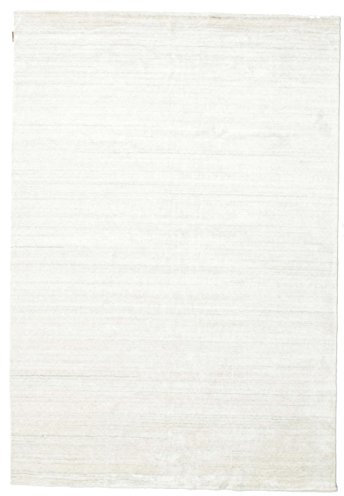 RugVista, Bamboo Silk Loom, Fait Main, Tapis, Shaggy, Pile Moyenne, 200 x 300 cm, Rectangle, Care & Fair, Soie de Bambou, Couloir, Chambre, Cuisine, Salon, Naturel Clair