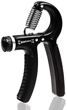IDEAPRO Adjustable Hand Grip Exerciser (10-50kg) - Strengthen Grip, Hand Squeezer, Forearm Grip, Hand Exercise, Gripper, Finger Strengthener (Black)