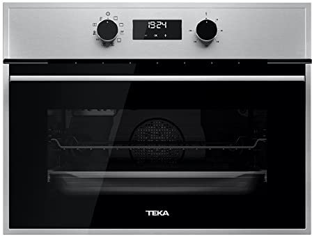 Teka HSC 635 P - Horno Compacto Pirolítico Multifunción de 45 cm con HydroClean® y 8 Funciones de Cocinado, Touch Control, Calentamiento Rápido, Color Acero Inoxidable