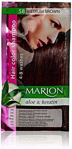 Champú Marion para teñir el cabello, en saquito que dura de 4 a 8 lavados, castaño medio (58)