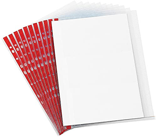 Q-Connect Punched Pocket A4 Deluxe Side-Opening Orange Peel Strip (Pack of 25)