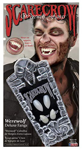 Horror-Shop Werwolf Fangs/Scarecrow Doppel-Eckzähne