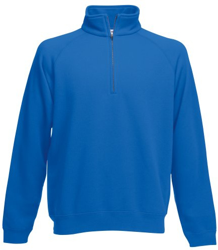 Fruit of the Loom Men's Zip Neck Sweatshirt with Metal Zip Royal M