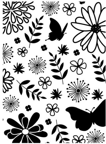 Darice 1218-76 Prägeschablone, Blumenmuster, Plastik, transparent, 10,8 x 14,6 x 0,4 cm