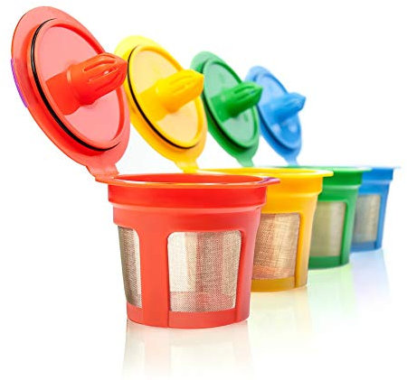 GoodCups 4 Reusable K Cups for Keurig - 4 Colors Refillable Kcups Coffee Filters for Keurig Coffee Makers