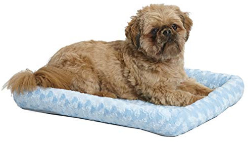 MidWest Homes for Pets Modell 40224-PB Haustierkissen, Hundebett, 61 cm langes Hunde- oder Katzenbett mit bequemer Polsterung, ideal für kleine Hunderassen, blau