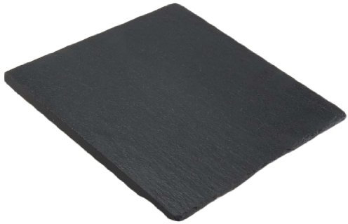 Lebrun Couverts - Lot de 4 Assiettes Ardoise Naturelle Carrée - Présentation Apéritif & Mise en Bouche - Service Qualité Restauration - 10x10 cm