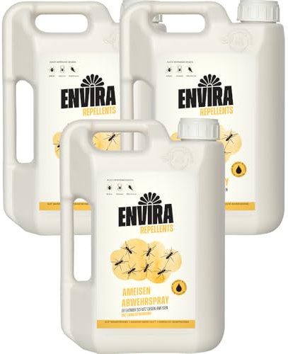 Envira Ameisenspray 3x 2 Liter - Abwehrspray mit Langzeitwirkung gegen Wegameisen, Pharaoameisen - Mittel für Wohnung, Balkon, Terrasse, Garten - Ameisen loswerden