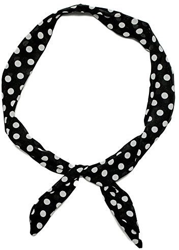 Soul-Cats Haarband viele Styles!-Polkadots Rockabilly Schleife Punkte Streifen rot Weiss Marine pink, Modell: schwarz/weiß kl.Pkt.