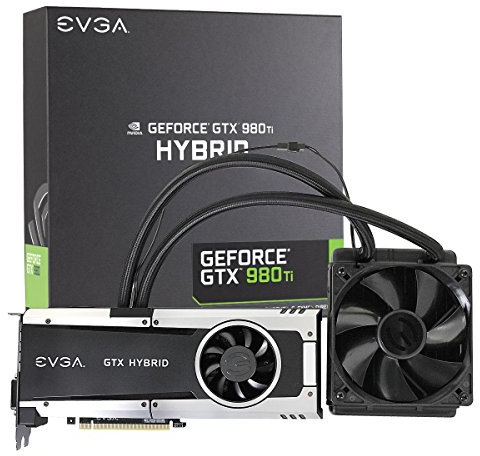 EVGA GTX980TI Scheda Video 6GB Hybrid, Nero