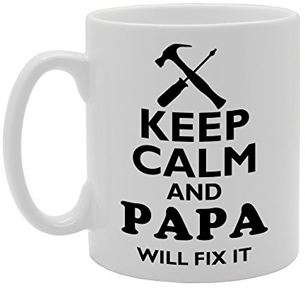 MG663 Mug en céramique avec inscription Keep Calm and Papa Will Fix It