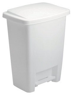 Rubbermaid Step-On Wastebasket 33 Qt. 15 X 13 X 20 Plastic Bisque, White