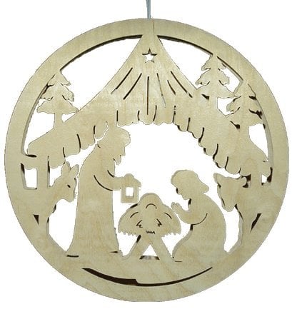 alles-meine.de GmbH Holz Bastelset 3-D - Laubsäge beleuchtetes Fensterbild Heilige Familie - zum Aussägen und Laubsägen/zum selber basteln - incl. Beleuchtung ! - Echt Erzgebir..