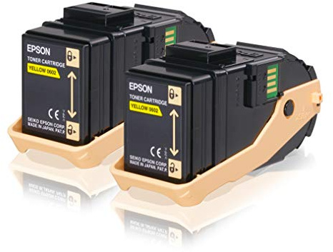 Epson C13S050606 Toner Cartridge Twin Pack für C9300N Printer, gelb