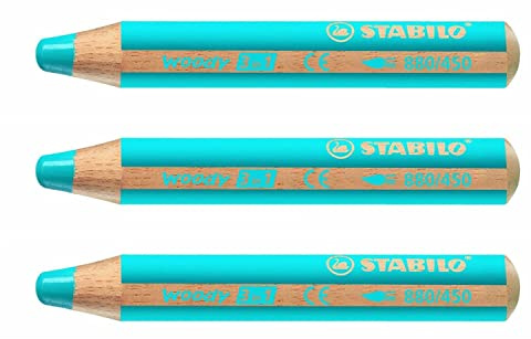 STABILO MultitalentStift woody 3 in 1, cyanblau