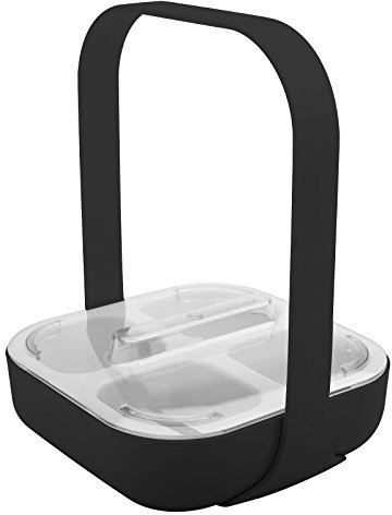 zak! Servierhilfe Caddy 4 Fächer in schwarz/weiß, Kunststoff, 20x20x10 cm