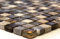 Mosaik Quadrat Crystal/Stein mix beige/braun Glasmosaik Transluzent Transparent 3D, Mosaikstein Format: 15x15x8 mm, Bogengröße: 300x300 mm, 1 Bogen/Matte