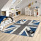 Pergamon Teppich Trendline Union Jack Grau Blau in 5 Größen