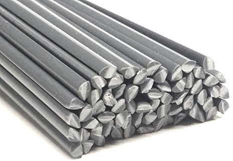 Plastique baguettes de soudure PVC-U Rigide Gris 4mm Triangulaire 25 Barres
