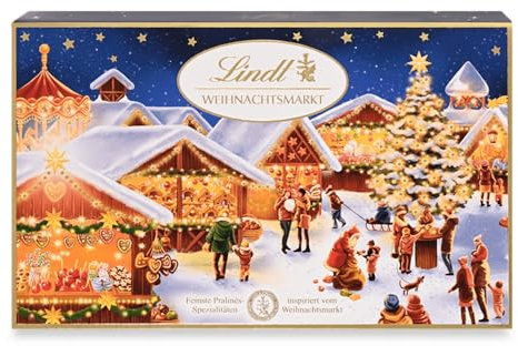 Lindt Schokolade Weihnachtsengel Pralinés | 200 g | 19 Pralinés aus feinster Vollmilchschokolade in 7 Sorten | Schokoladen-Geschenk zu Weihnachten | Pralinen-Geschenk