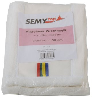 Semy Top Lot de 5 serpillères en microfibre Blanc 50 cm
