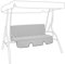 Gardenista Garden Swing 3 Seater Hammock Bench Cushion | Canopy Outdoor Patio Furniture Replacement Cushion Seat Pad | Water Resistant Seat and Back Cushion | Soft Comfy and Durable (Grey)