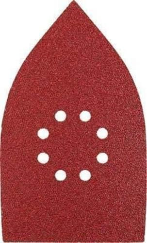 kwb Multischleifer-Schleifpapier 107x175 mm aus Edelkorund mit Körnung 60, werkzeuglosem Wechsel, Kunstharz-Verleimung und verstärktem Papierträger für den groben Schliff von Holz und Metall