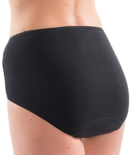 HERMKO 5011 Damen Taillenslip aus Baumwolle/Elastan, Maxi-Schlüpfer, Farbe:schwarz, Größe:52/54 (XXL)