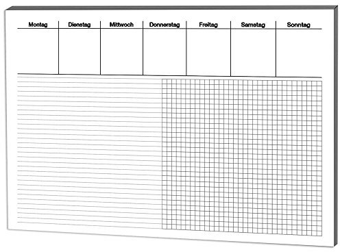 RNKVERLAG 46632 - Schreibtischunterlage Office, 48 x 33 cm, liniert + kariert, 30 Blatt, 1 Stück