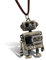 JewelryWe Schmuck Samtseil Kette mit Strass Niedlichem Alien Roboter Anhänger, Pullover Halskette für Damen und Herren, Länge 80cm Verstellbar
