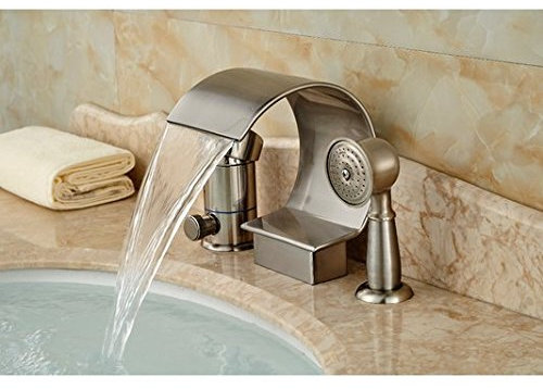 Gowe breitgefächert C gebogen Wasserfall Badezimmer Badewanne Wasserhahn Spüle Armatur Handbrause