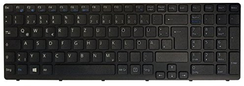 TC Tastatur für Sony SVE 15 SVE15 Schwarz mit schwarzem Rahmen (Für Win8)